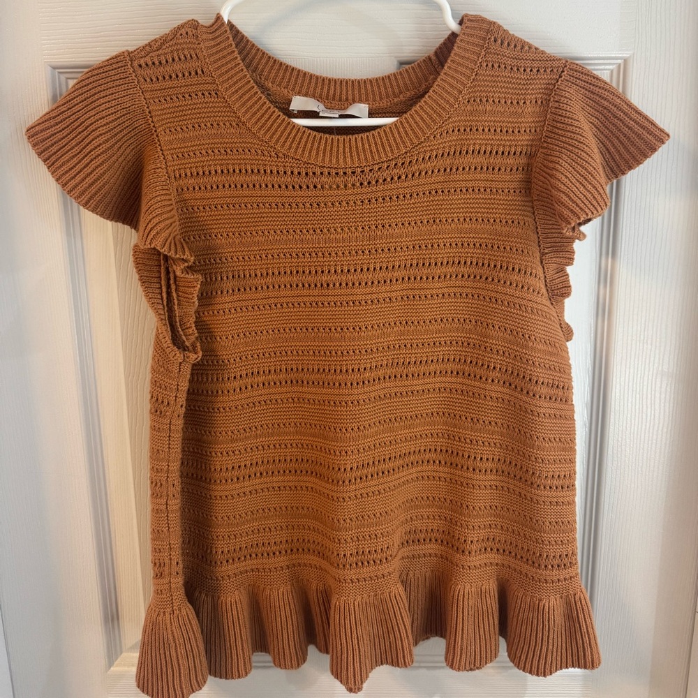LOFT Camel Knit Top